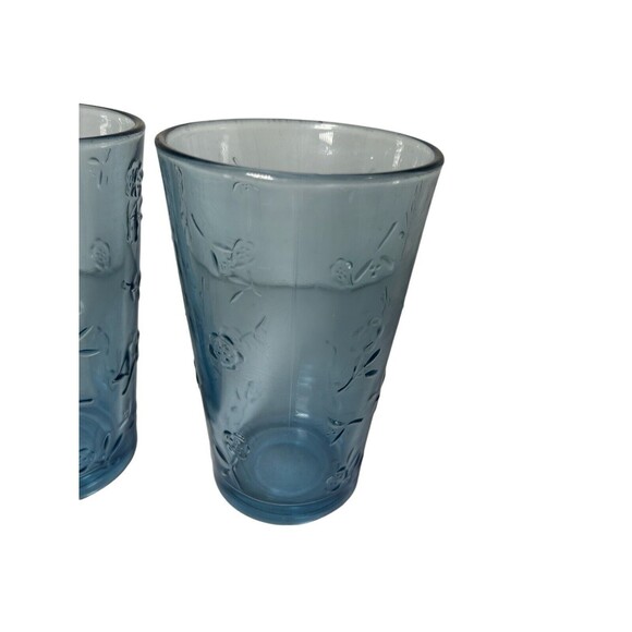 Set of (2) Anchor Hocking SAVANNAH Blue 18 oz Iced Tea Cooler Glasses 5 7/8" - Picture 6 of 16